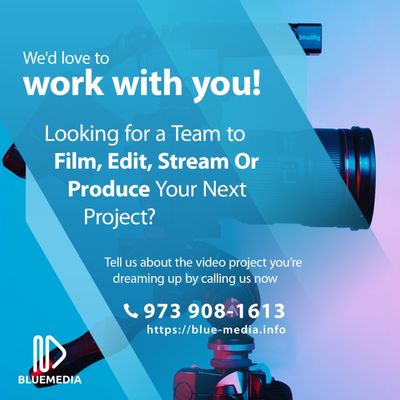 Looking for a Team to film ,edit, stream 
Tell us about video project 
Blue-media.info