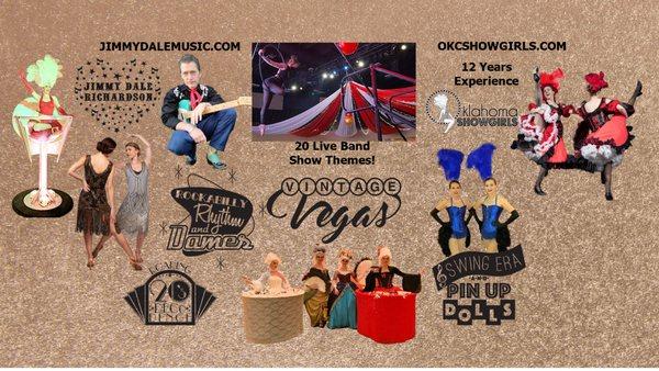 We are now offering Themed Show Packages with our Live Band and Vintage Showgirls!