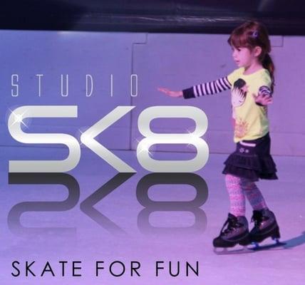 StudioSK8™, a unique brand of "come-as-you-are" skating activities housed in a climate controlled studio space.