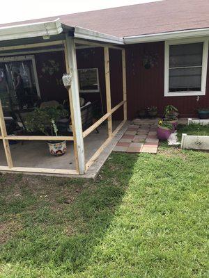 Screen porch start to finish