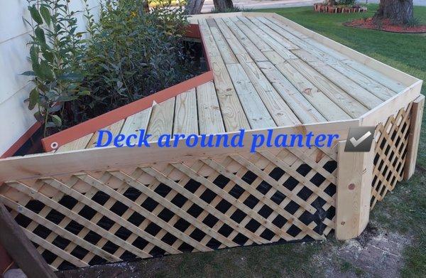 Deck around planter