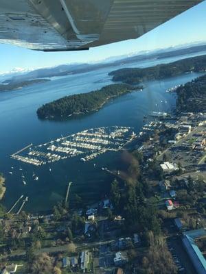 View of Friday Harbor shortly after takeoff