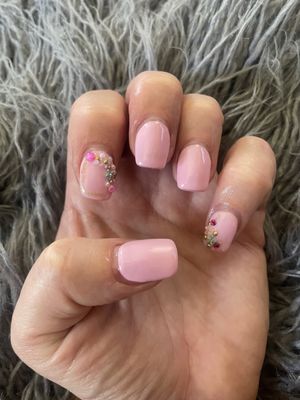 nail set and design (almost two week growth)