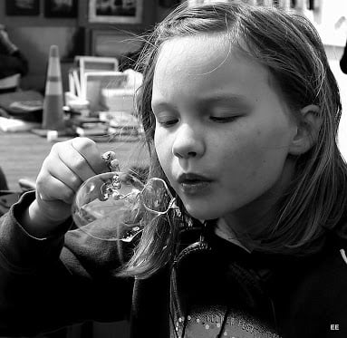 Black and white of girl