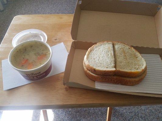 The Grilled Cheese and Chicken Noodle Soup is honestly the bomb.