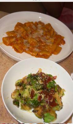 Rigatoni and Brussel sprouts