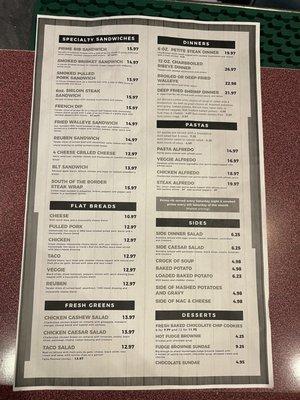 Great food and drinks. Updated menu