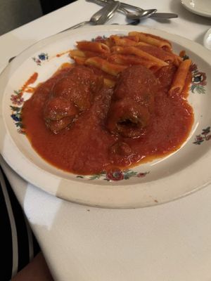 Braciole with Penne in " Gravy " red sauce