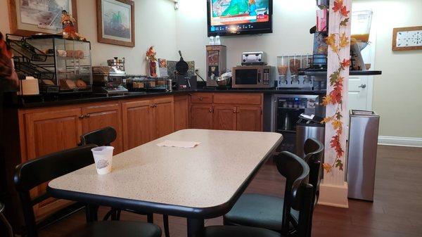 Continental breakfast area