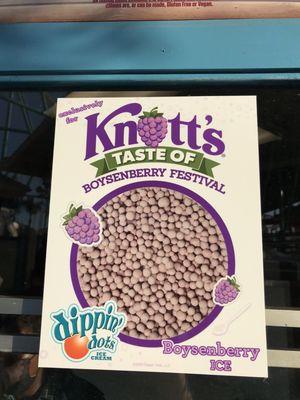 Exclusive boysenberry flavored Dippin' Dots during the Taste of Boysenberry Festival.