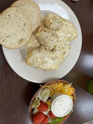 Chicken Alfredo stuffed shells