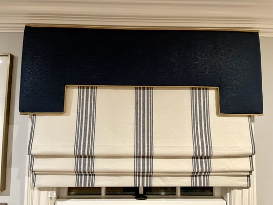 Custom Cornice with bronze cord.