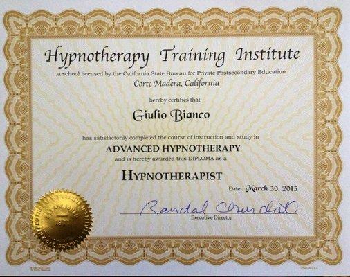 Advanced hypnotherapist certification