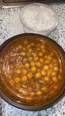 Chana Masala ( vegan) and rice