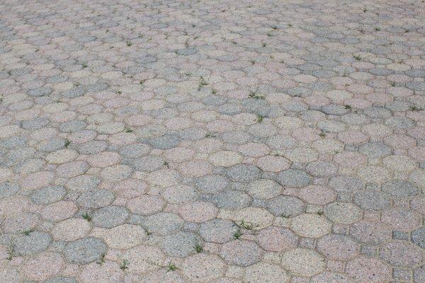 Weeds coming up between driveway pavers.