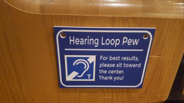 Hearing Loop Pew marker