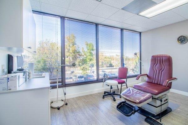 Beautiful procedure room with natural light.