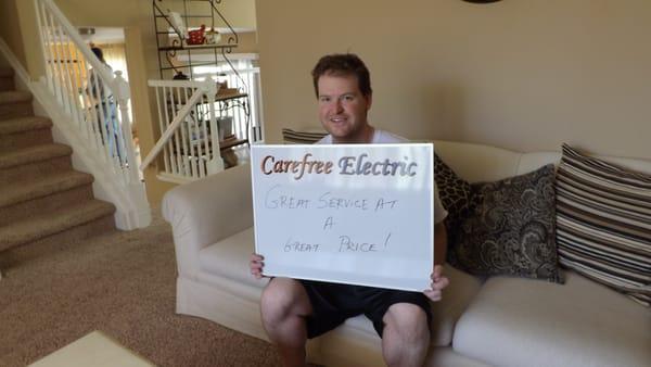 Sean Monaghan of Paker CO couldnt be more happy with a $250 new fan location install!  Next closest bid was $650!!!