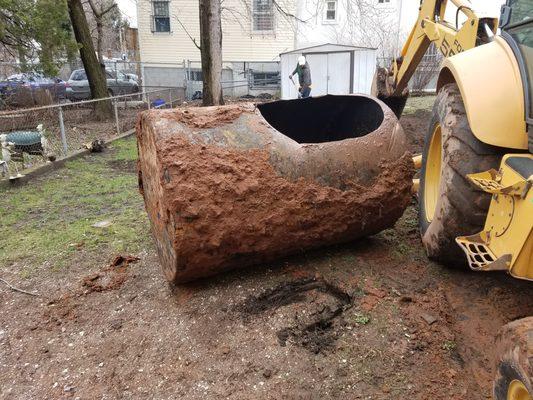 Underground oil tank found during inspection