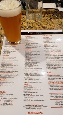 Menu and Beer