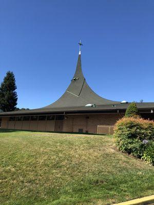 Outside the church