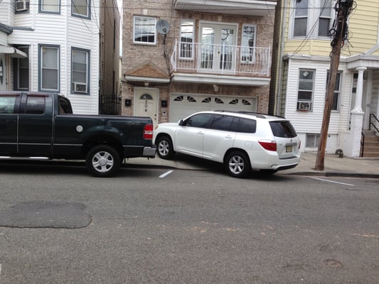 Could you possibly take up any more of the sidewalk buddy?