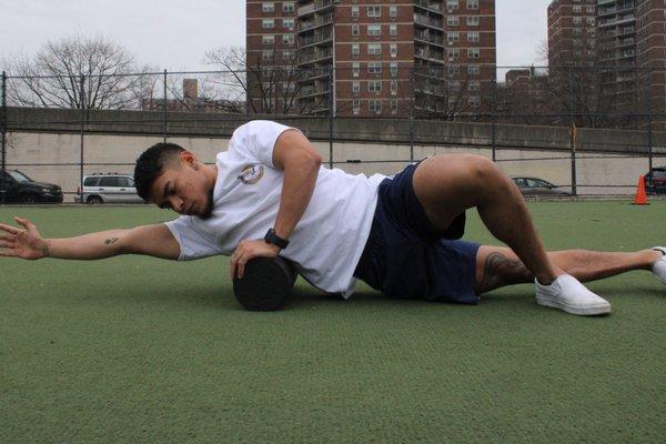 Practicing what we preach. Foam rolling!