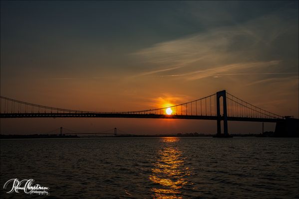 Sunsetting on the bridge.