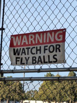 Watch for fly balls!