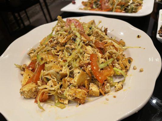 Fried tofu salad