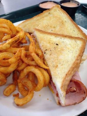 Ham n cheese w curly fries