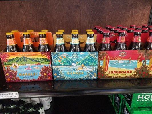 Beer from Kona Brewing Co. now available! Selection includes Longboard, Kanaha, and Hanalei 6-pk bottles!