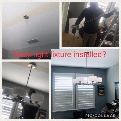 Let us update your home with new light fixtures. Send us a message for availability and pricing.