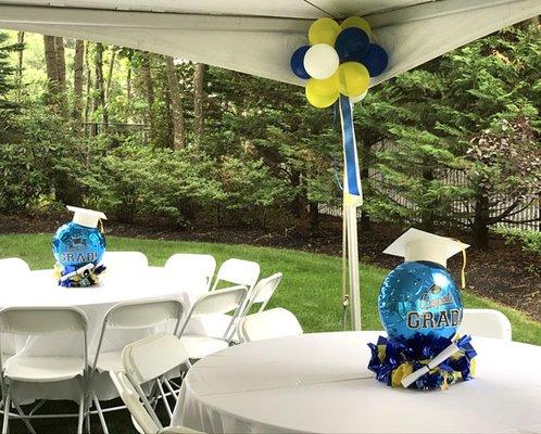 Grad Centerpieces and tent Decor