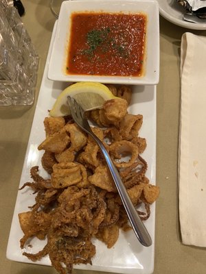 Crispy fried calamari