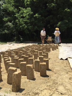 Bricks drying in the sun