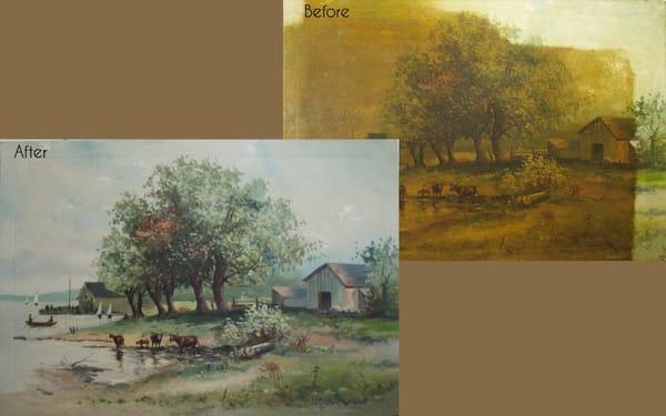 Oil Painting Restoration Before and After