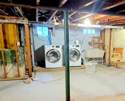 Before Basement Laundry remodel