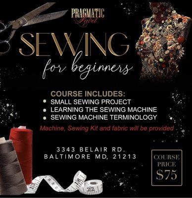 We offer sewing classes for ages 12 and older. Call today for more information