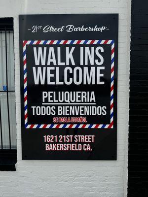 Walk-ins welcome, Se Habla Español