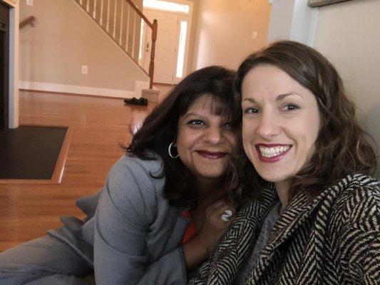 Top Producer/MD agent Seema Rodriguez with her client Laura. "Seema marketed our home so well we had 4 offers within 3 days."