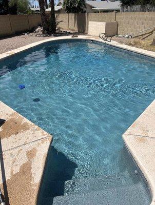 Sparkling clean pool maintained and serviced by Horton Aquatics