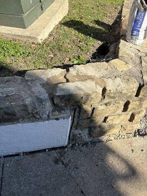 Stone wall repair