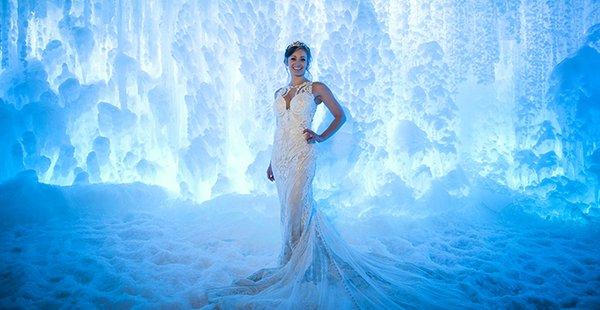 A beautiful bride at the Ice Castles!