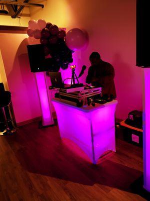 Party DJ and Up-Lighting with Event Decorations DJ Lightfoot Premier Entertainment, www.LightfootPremierEnt.com