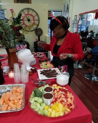 Valentine's celebration in the salon