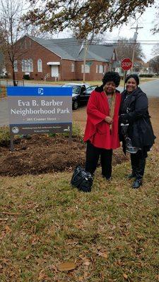 Eva B. Barber Neighborhood Park Renaming Dedication (Eva B. Barber shown here in red) @HelloNeighborMedia