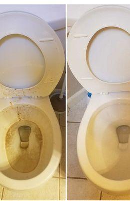 Befor & after Pro toilet Cleanup