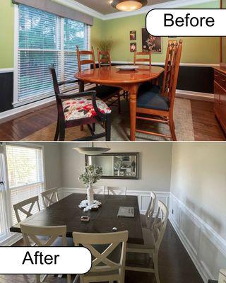 Before and after dining room