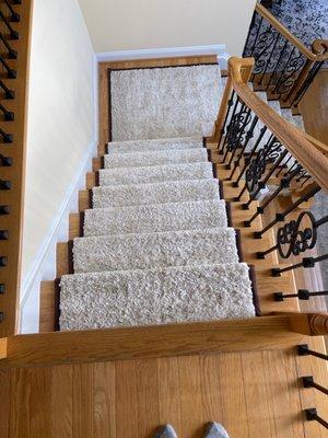 Custom runner rug for our stairway